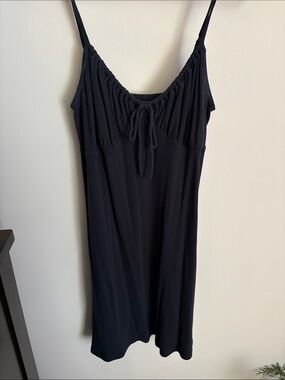 American Eagle Outfitters Black Top with Ruffled Trim